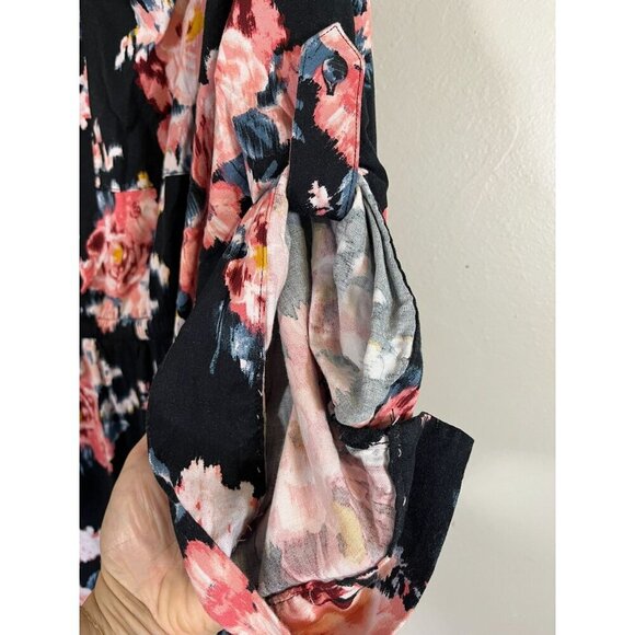 Torrid Dress 4X Pink Floral Mini Feminine Hi Lo Tropical Peasant Skater Hippie - Picture 8 of 16